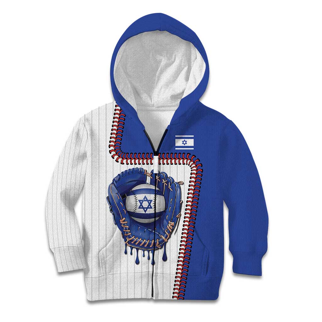 Custom Dripping Baseball Israel Kid Hoodie