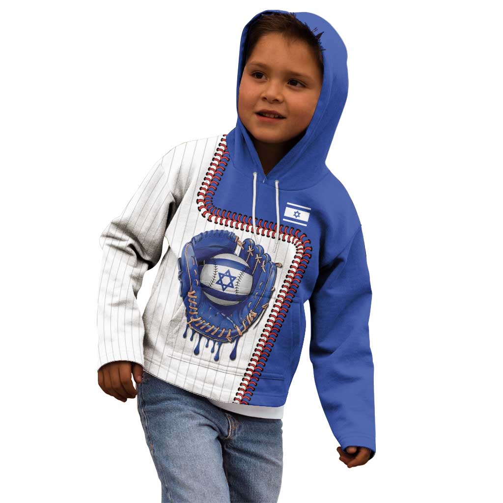 Custom Dripping Baseball Israel Kid Hoodie