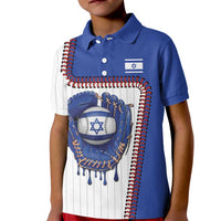 Custom Dripping Baseball Israel Kid Polo Shirt
