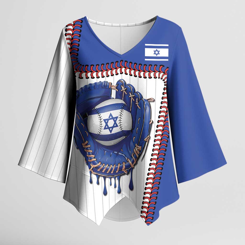 Custom Dripping Baseball Israel Kimono Sleeve Blouse