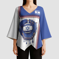 Custom Dripping Baseball Israel Kimono Sleeve Blouse