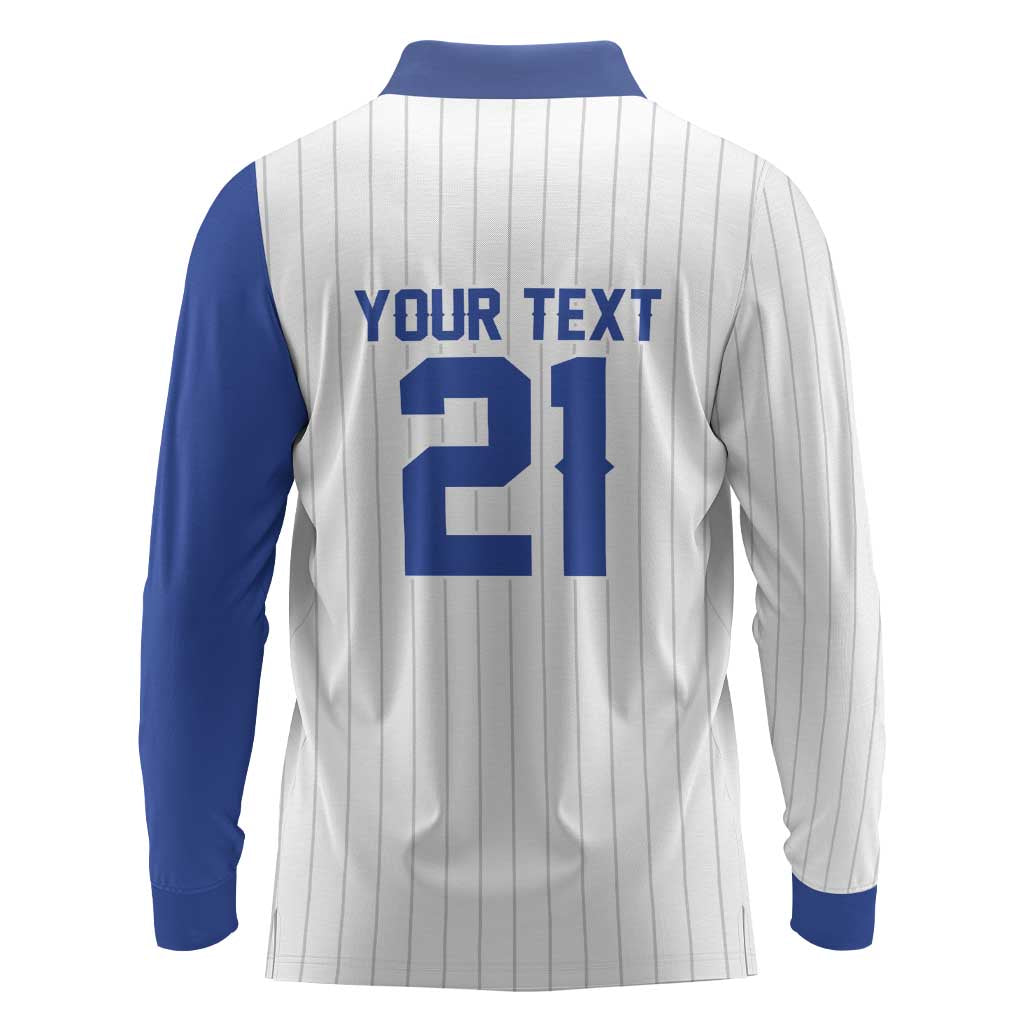 Custom Dripping Baseball Israel Long Sleeve Polo Shirt