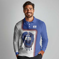 Custom Dripping Baseball Israel Long Sleeve Polo Shirt