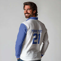 Custom Dripping Baseball Israel Long Sleeve Polo Shirt