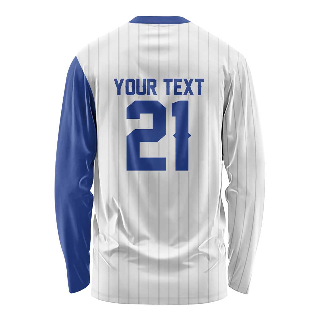 Custom Dripping Baseball Israel Long Sleeve Shirt