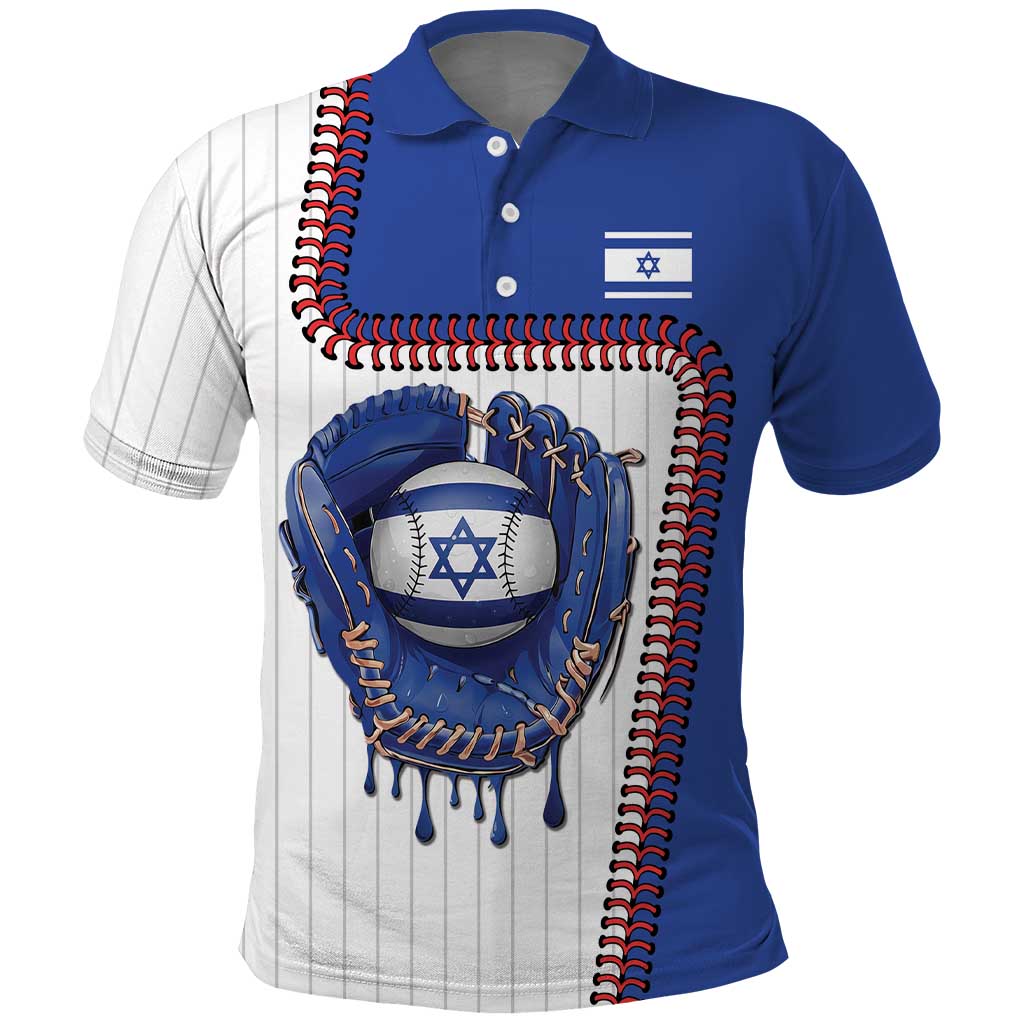 Custom Dripping Baseball Israel Polo Shirt
