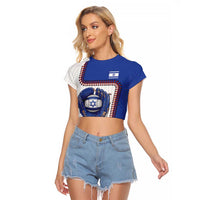Custom Dripping Baseball Israel Raglan Cropped T Shirt