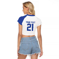 Custom Dripping Baseball Israel Raglan Cropped T Shirt