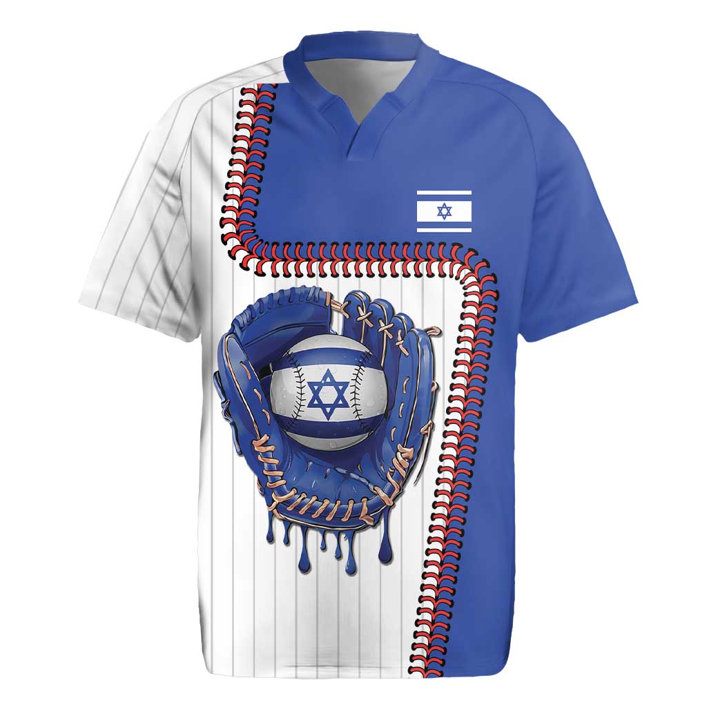 Custom Dripping Baseball Israel Rugby Jersey