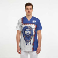 Custom Dripping Baseball Israel Scrub Top