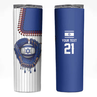 Custom Dripping Baseball Israel Skinny Tumbler