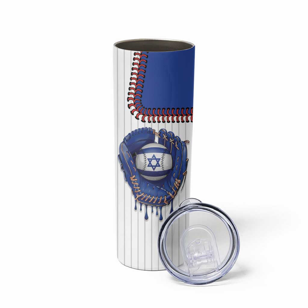 Custom Dripping Baseball Israel Skinny Tumbler