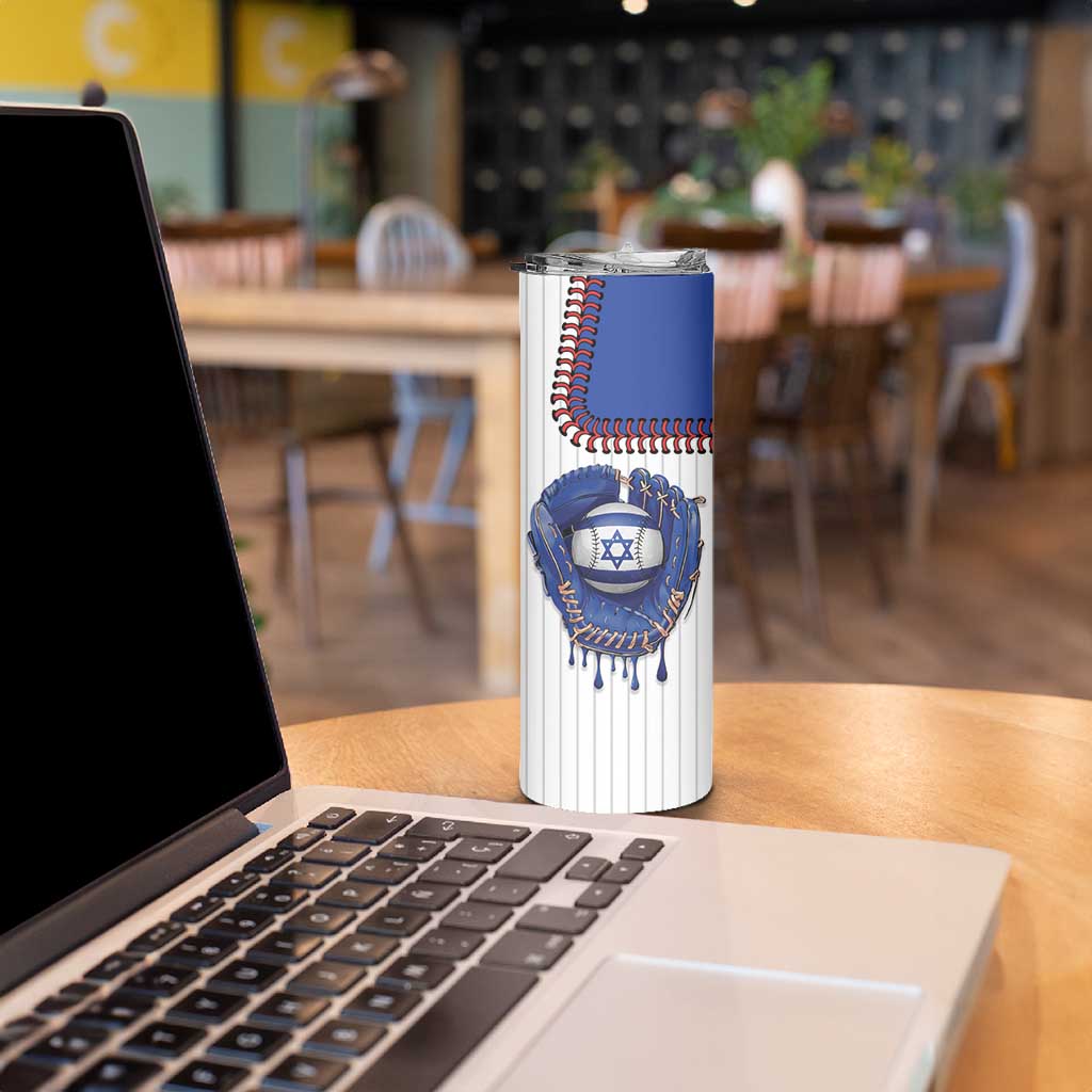 Custom Dripping Baseball Israel Skinny Tumbler