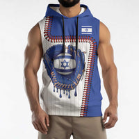 Custom Dripping Baseball Israel Sleeveless Hoodie