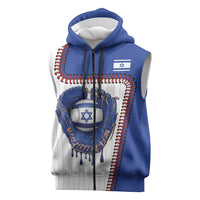 Custom Dripping Baseball Israel Sleeveless Zip Hoodie