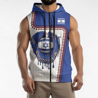 Custom Dripping Baseball Israel Sleeveless Zip Hoodie