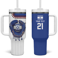 Custom Dripping Baseball Israel Tumbler With Handle