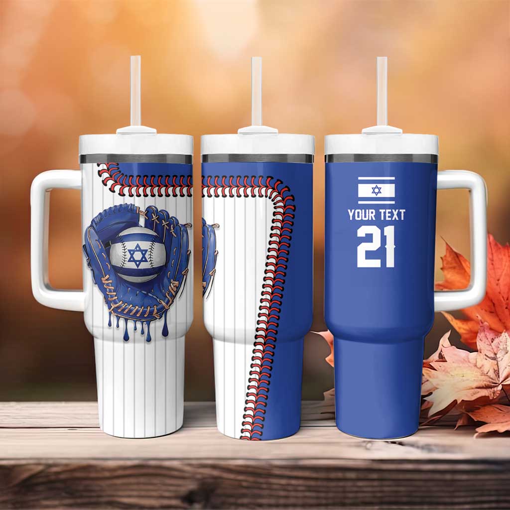 Custom Dripping Baseball Israel Tumbler With Handle