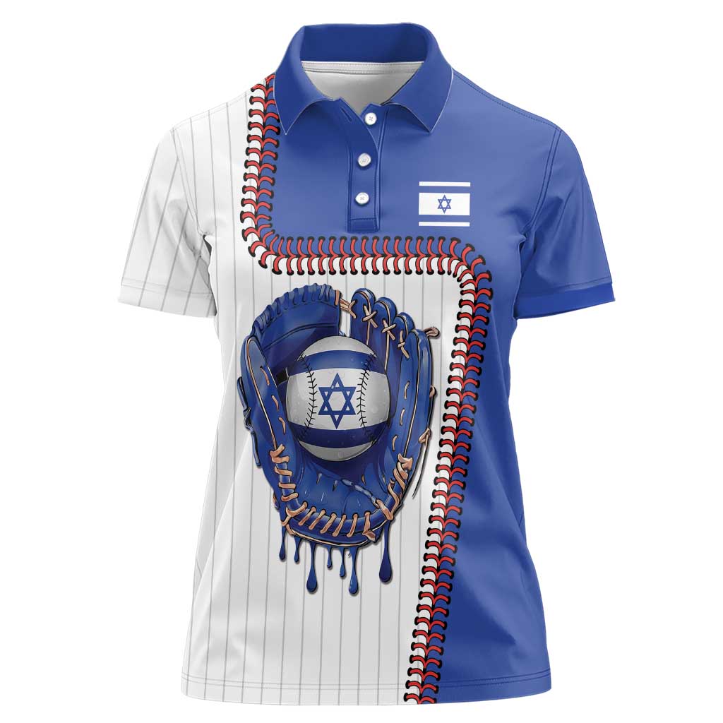 Custom Dripping Baseball Israel Women Polo Shirt