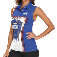 Custom Dripping Baseball Israel Women Sleeveless Polo Shirt