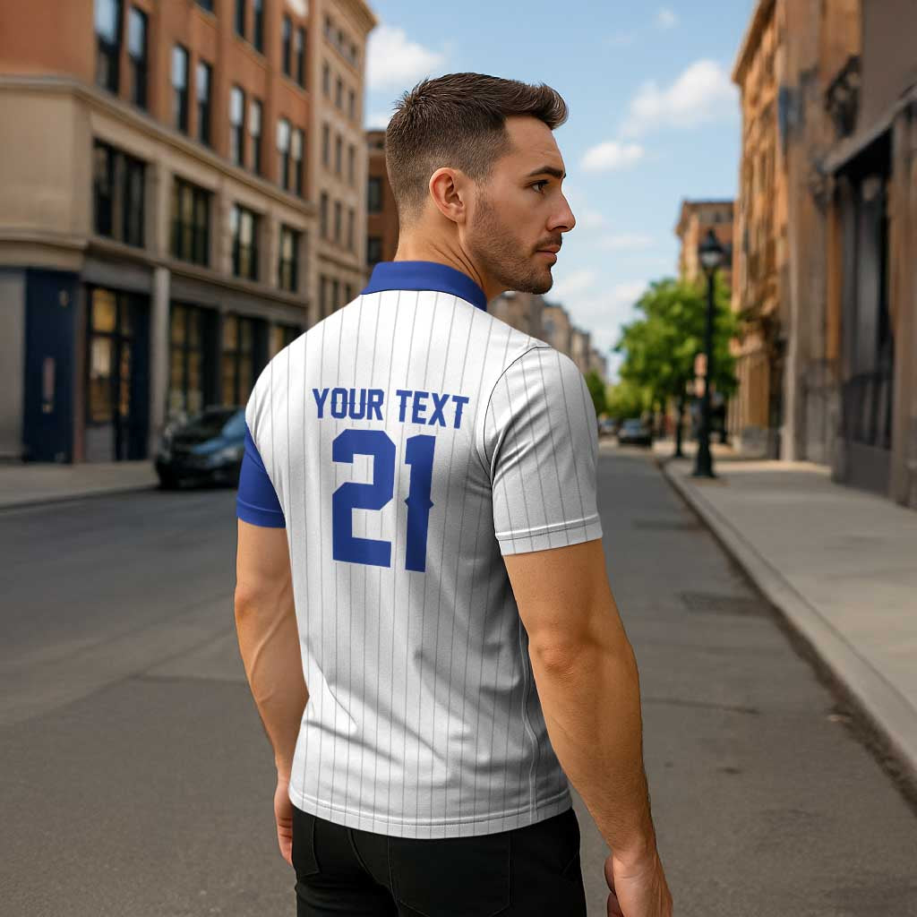 Custom Dripping Baseball Israel Zipper Polo Shirt