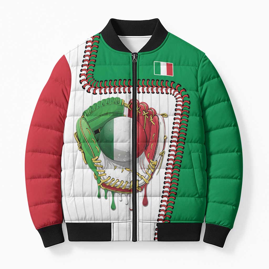 Custom Dripping Baseball Italy Bomber Puffer Jacket