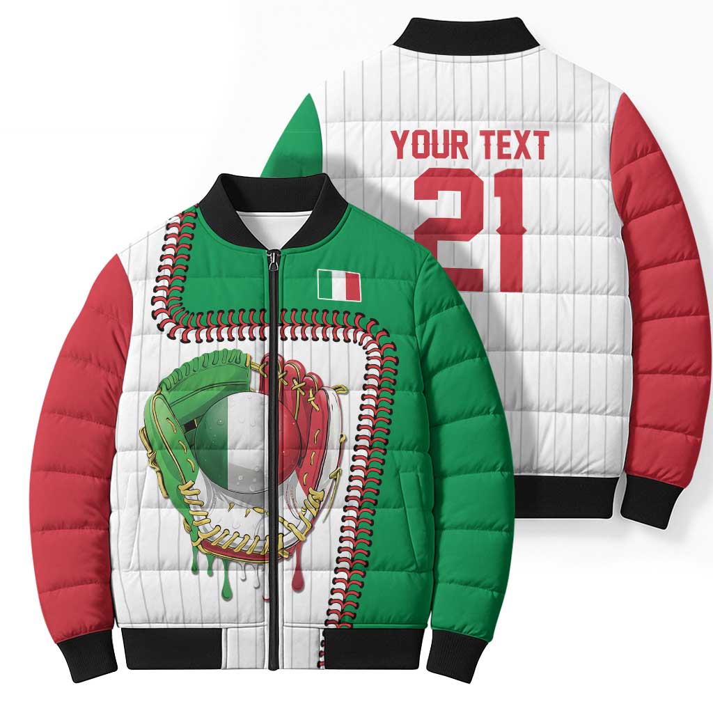Custom Dripping Baseball Italy Bomber Puffer Jacket