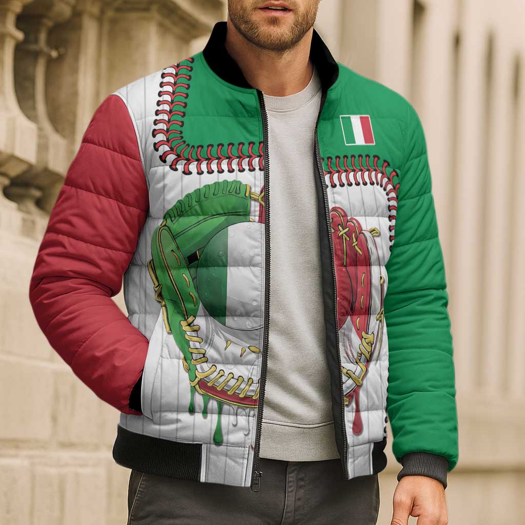 Custom Dripping Baseball Italy Bomber Puffer Jacket