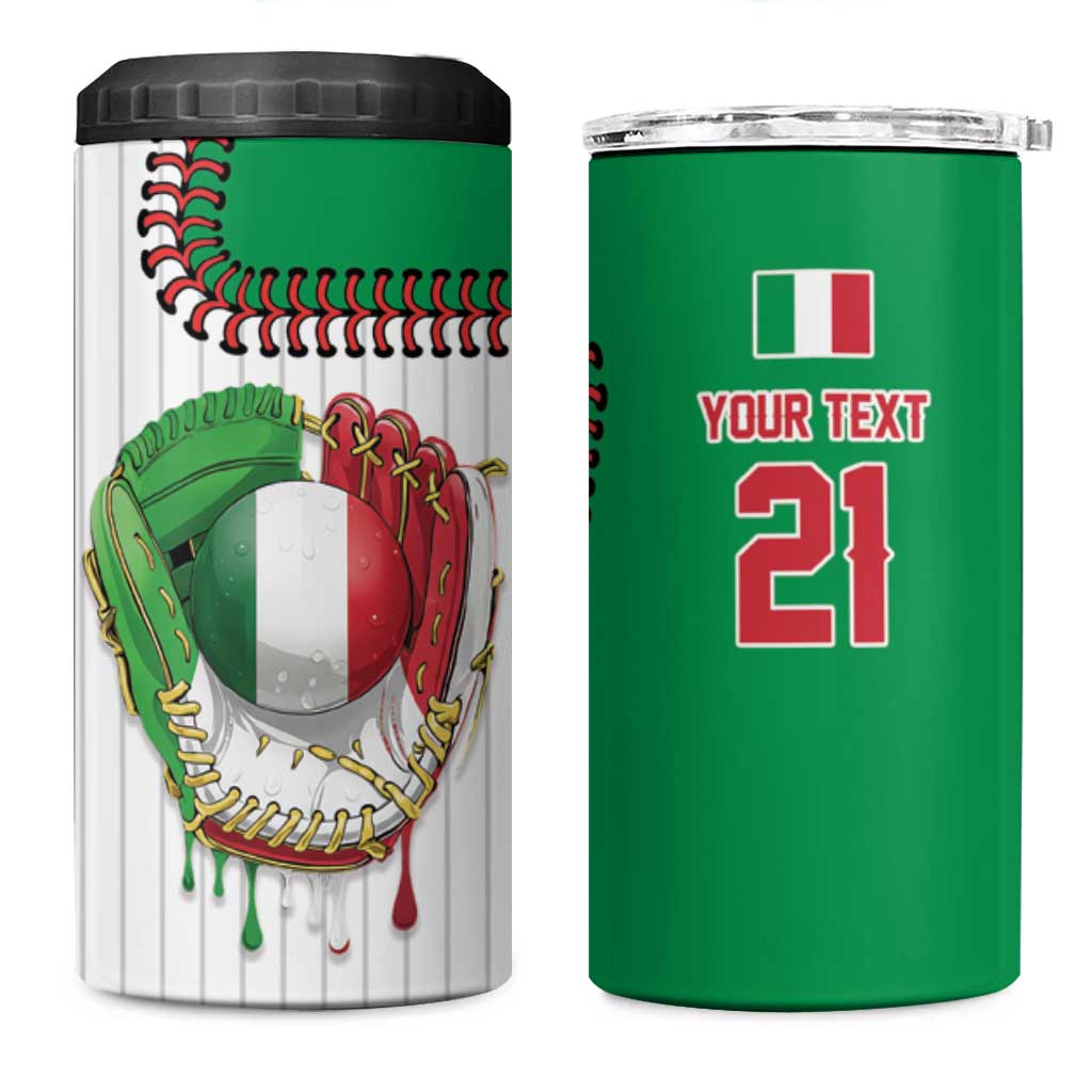 Custom Dripping Baseball Italy 4 in 1 Can Cooler Tumbler