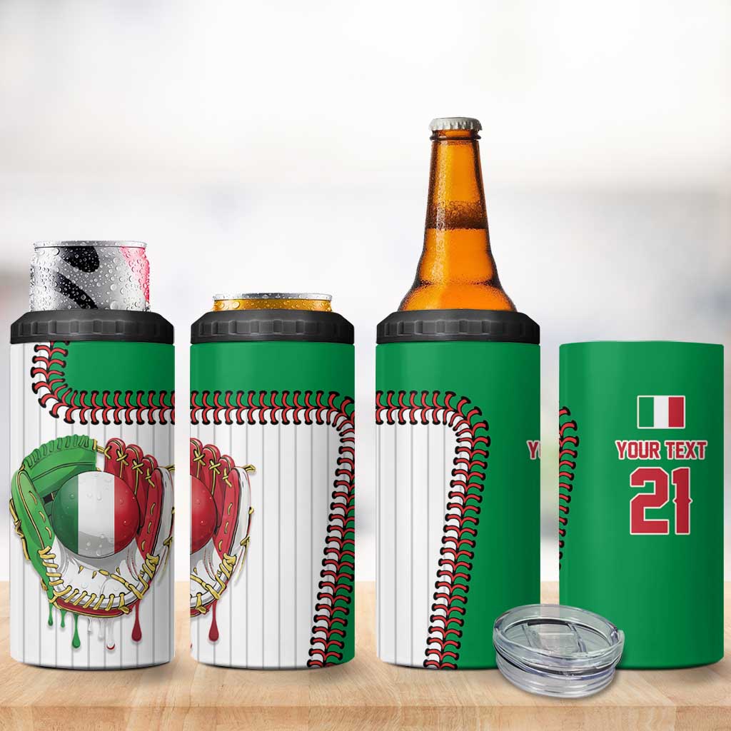 Custom Dripping Baseball Italy 4 in 1 Can Cooler Tumbler