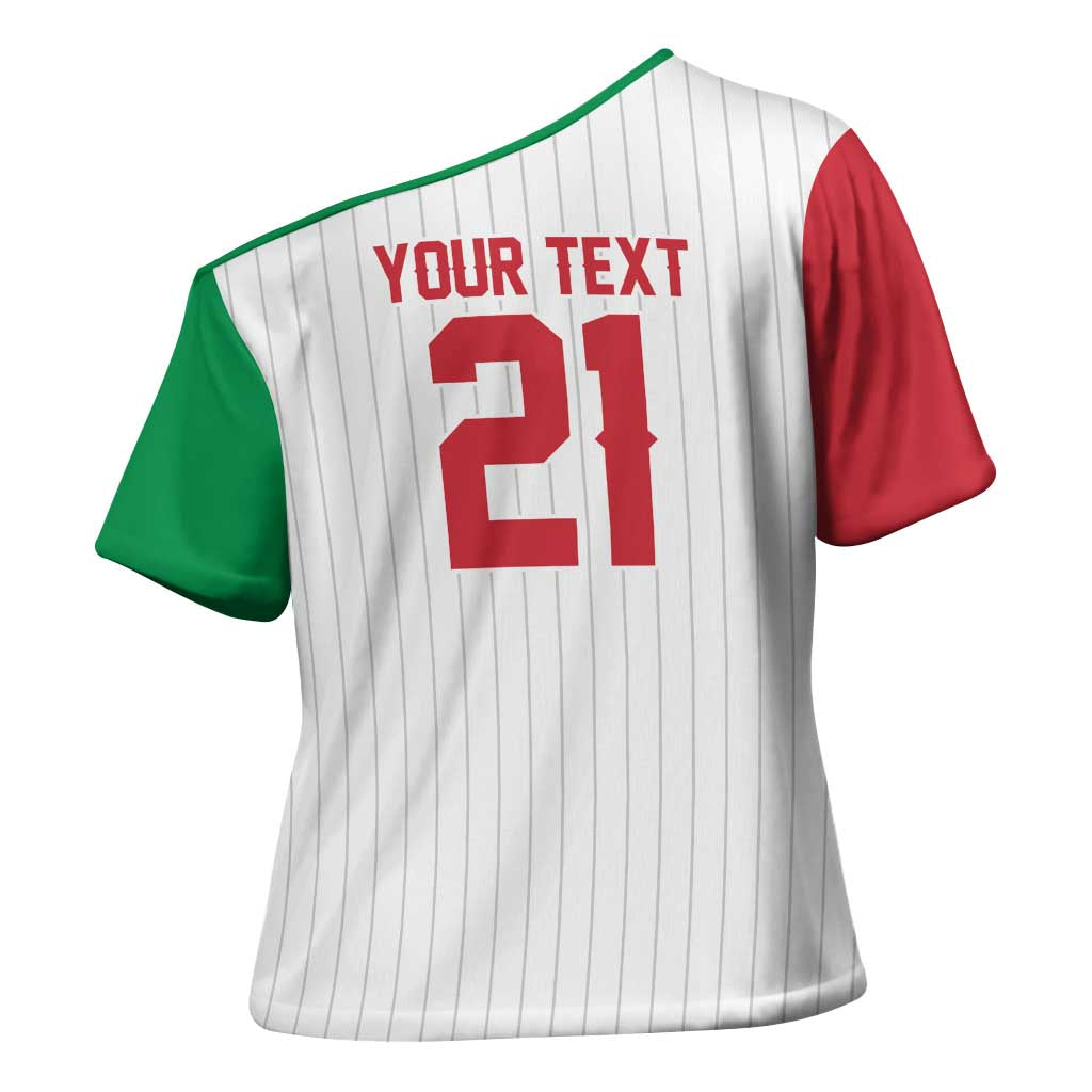 Custom Dripping Baseball Italy Cross Shoulder Shirt