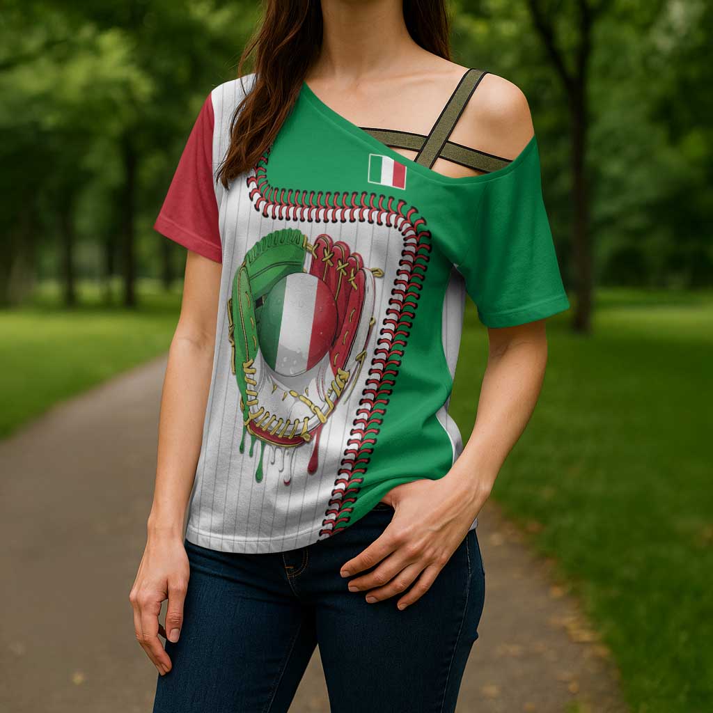 Custom Dripping Baseball Italy Cross Shoulder Shirt