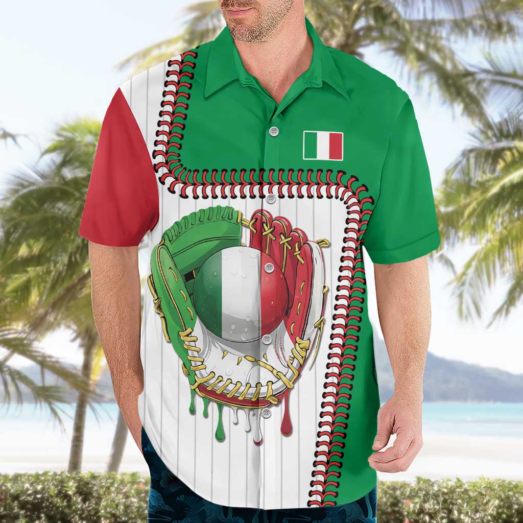 Custom Dripping Baseball Italy Hawaiian Shirt