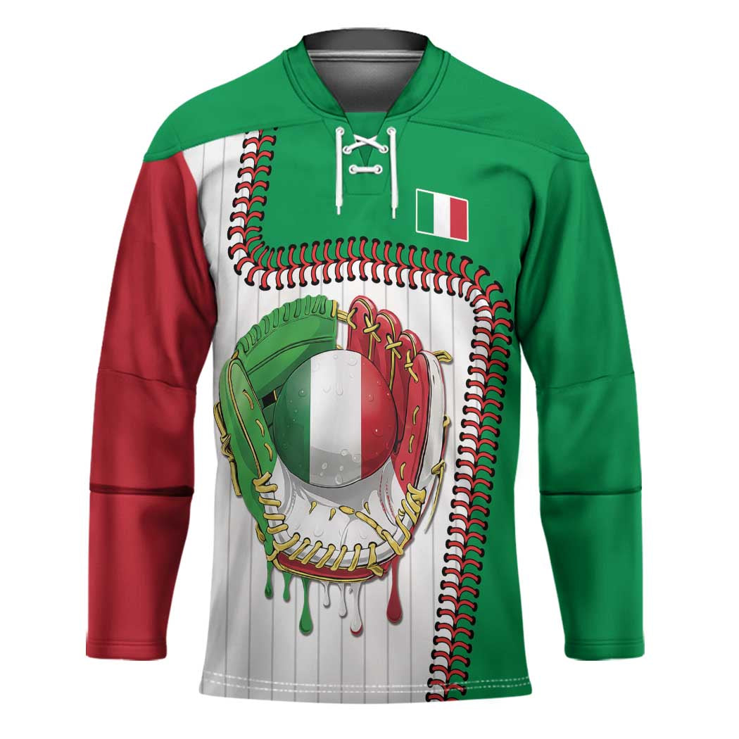 Custom Dripping Baseball Italy Hockey Jersey