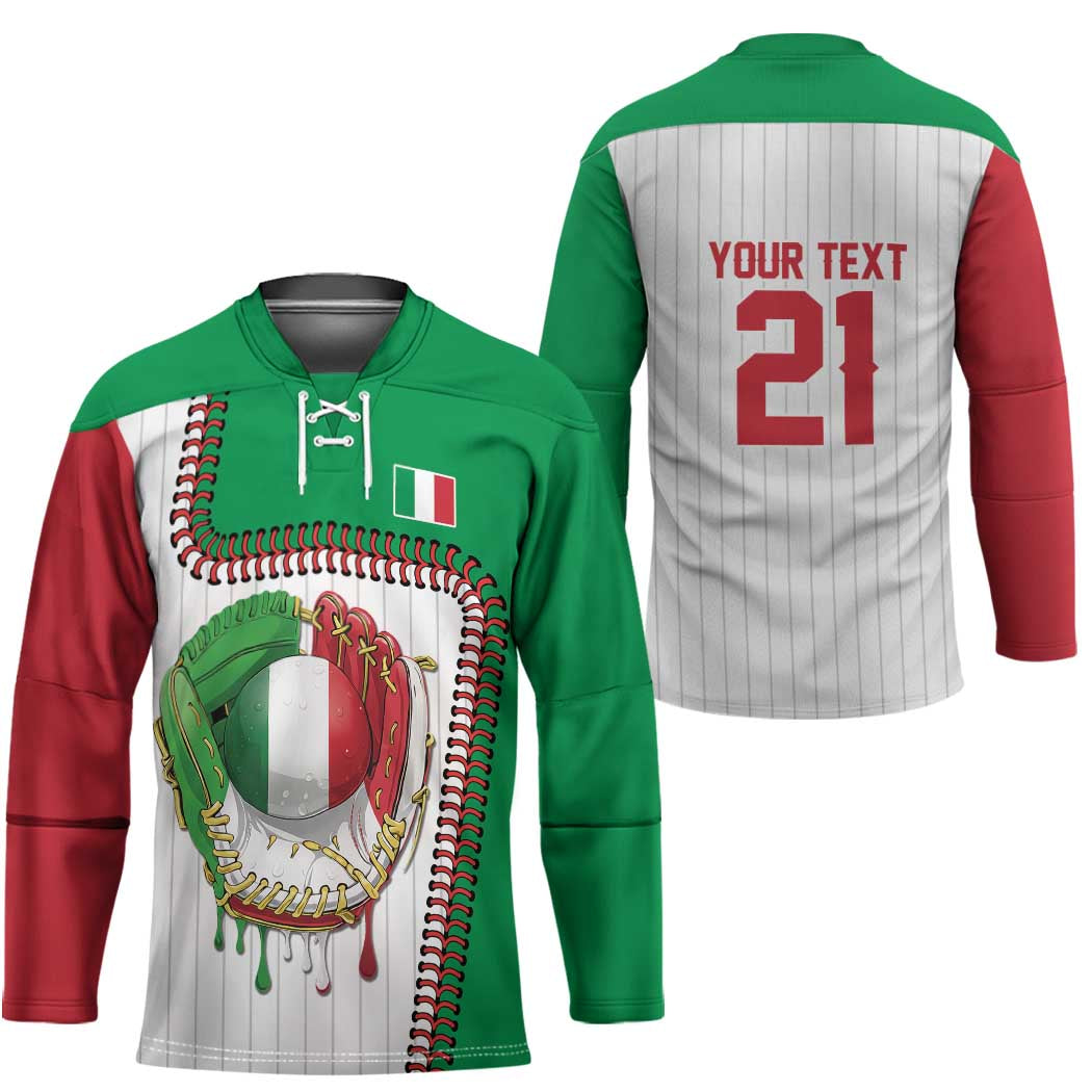 Custom Dripping Baseball Italy Hockey Jersey