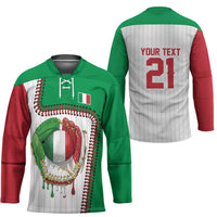 Custom Dripping Baseball Italy Hockey Jersey