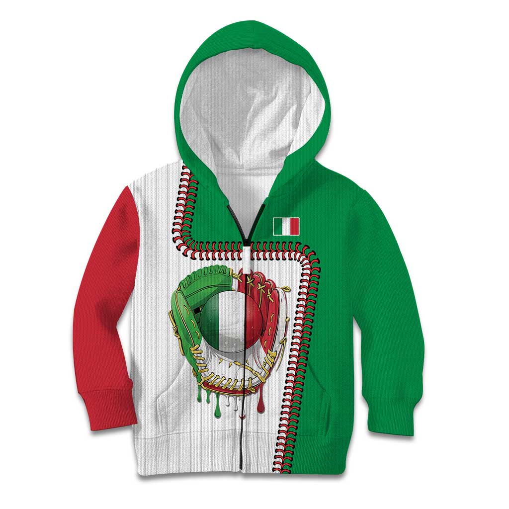 Custom Dripping Baseball Italy Kid Hoodie