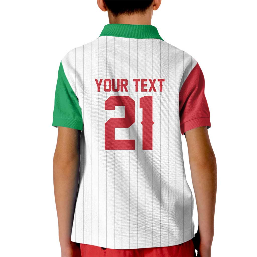 Custom Dripping Baseball Italy Kid Polo Shirt
