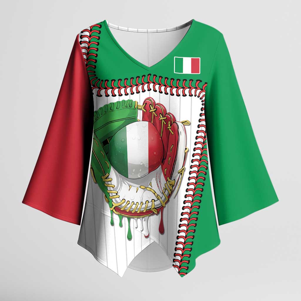 Custom Dripping Baseball Italy Kimono Sleeve Blouse