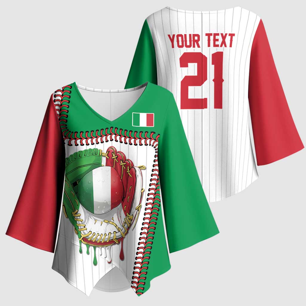 Custom Dripping Baseball Italy Kimono Sleeve Blouse