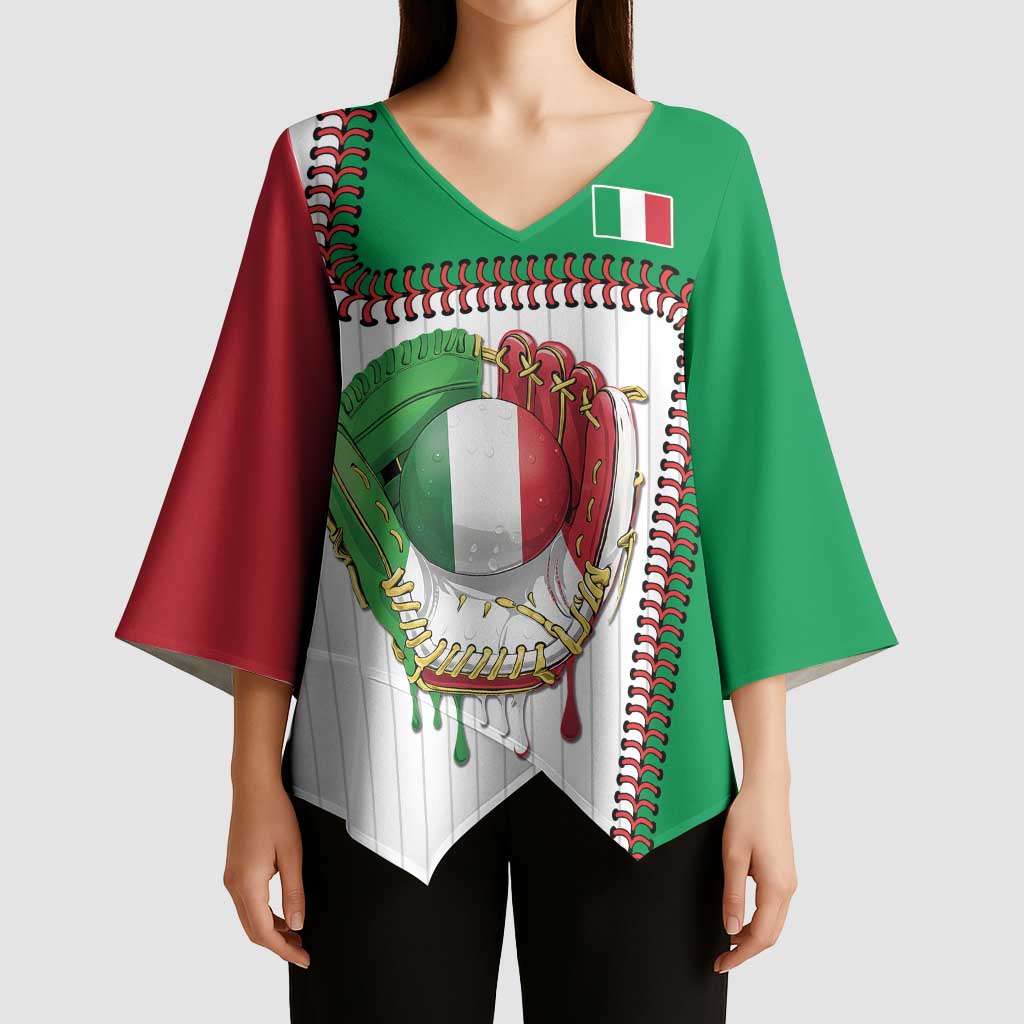 Custom Dripping Baseball Italy Kimono Sleeve Blouse