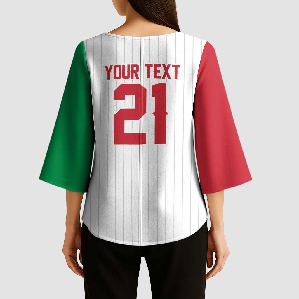 Custom Dripping Baseball Italy Kimono Sleeve Blouse