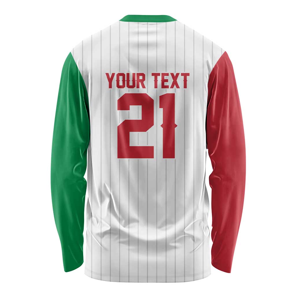 Custom Dripping Baseball Italy Long Sleeve Shirt