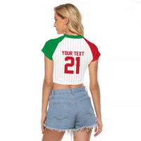 Custom Dripping Baseball Italy Raglan Cropped T Shirt