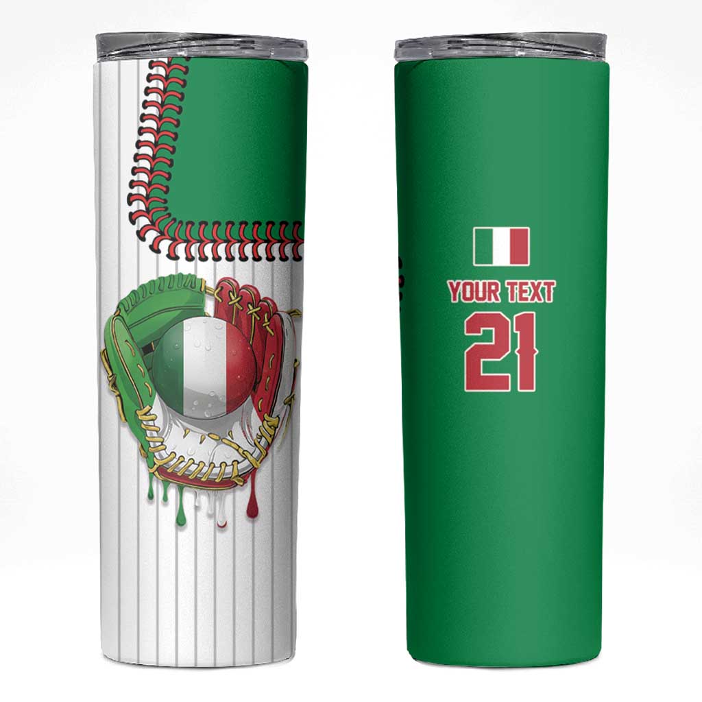Custom Dripping Baseball Italy Skinny Tumbler