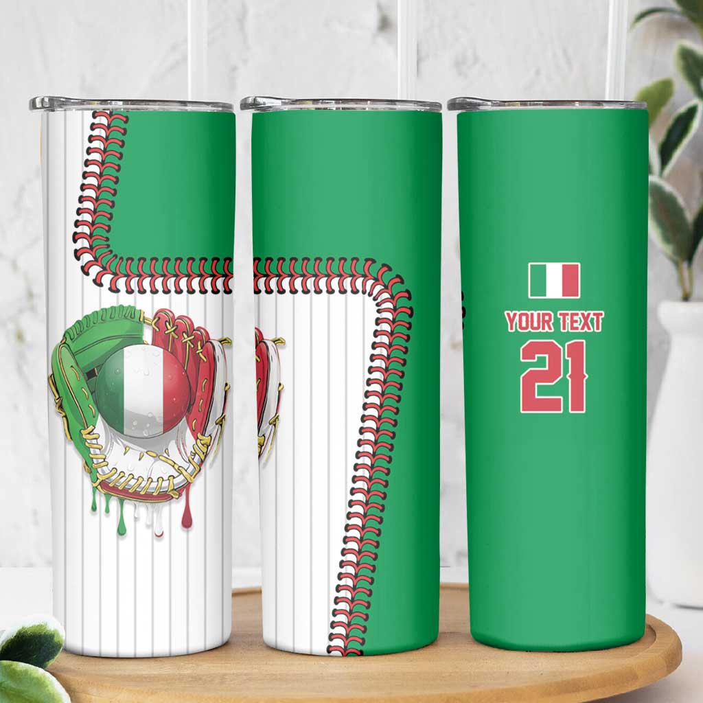 Custom Dripping Baseball Italy Skinny Tumbler