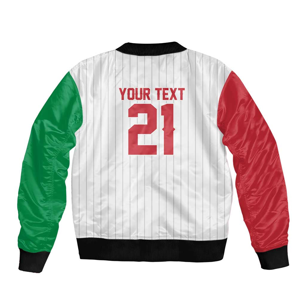 Custom Dripping Baseball Italy Sleeve Zip Bomber Jacket