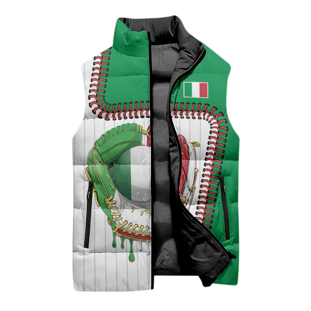 Custom Dripping Baseball Italy Sleeveless Puffer Jacket