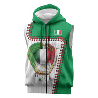 Custom Dripping Baseball Italy Sleeveless Zip Hoodie