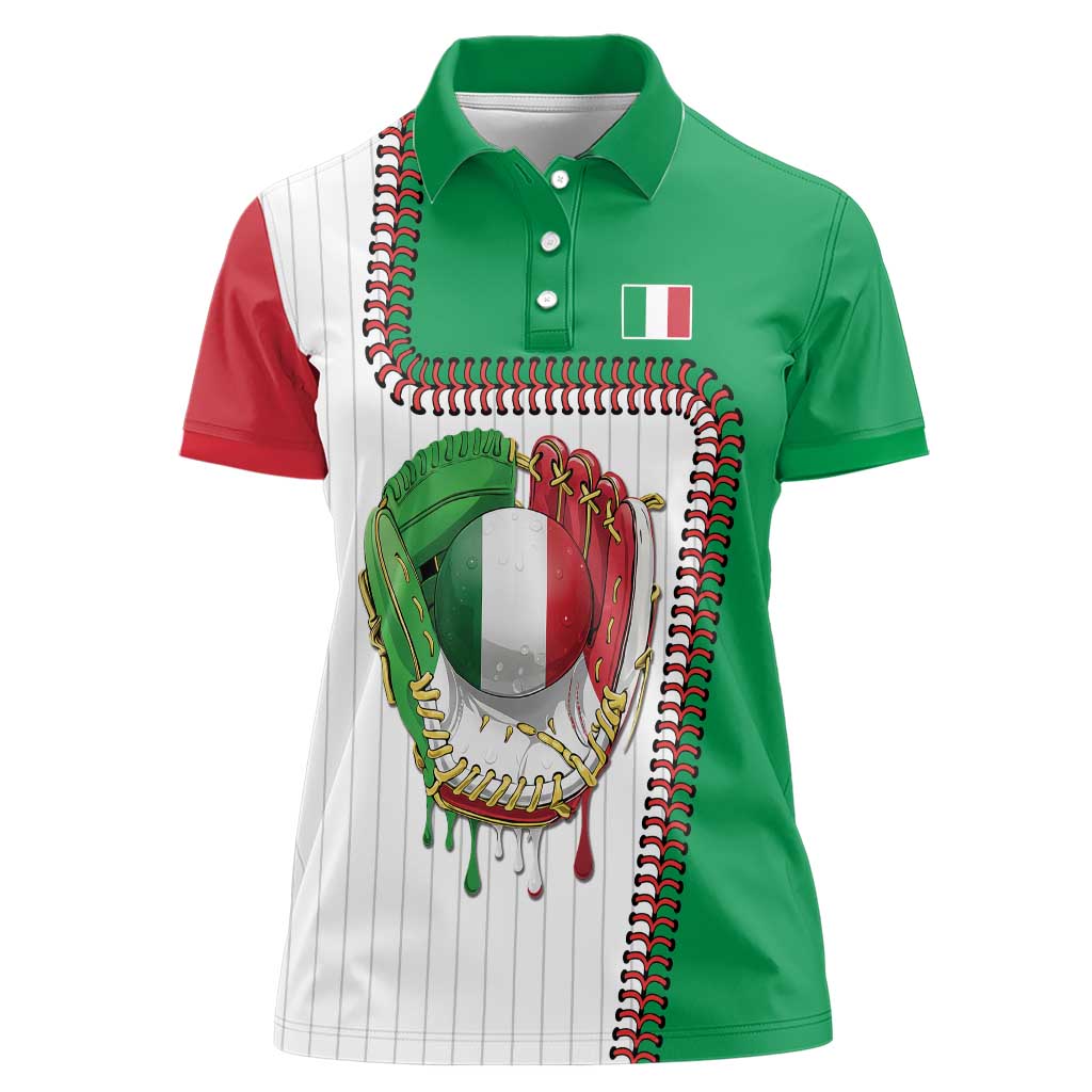 Custom Dripping Baseball Italy Women Polo Shirt